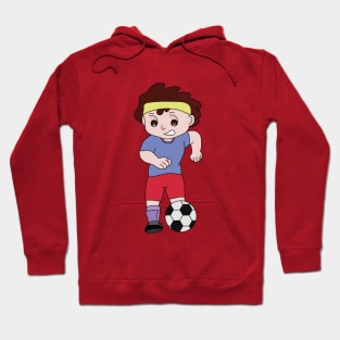 Drawing of a boy playing football Hoodie